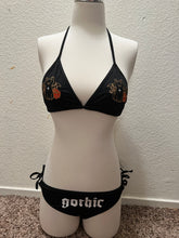 Black Cat gothic swimsuit bikini