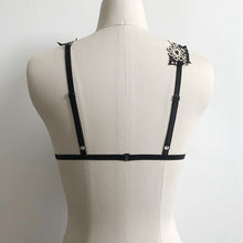 Fancy Floral Harness Cage Bra Goth Fetish Lingerie