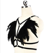 Noir Feather Cage Harness Top