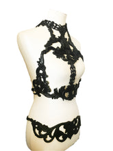 Majestic 3D Handmade latex black rubber body harness set