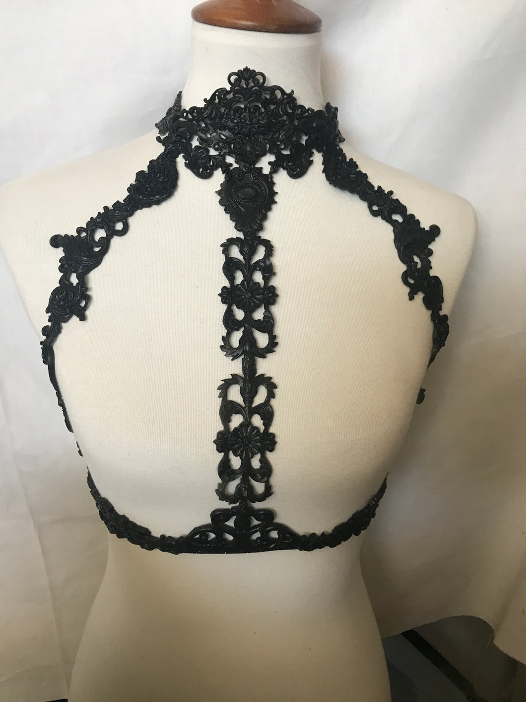 Masquerade 3D Handmade latex black rubber body harness