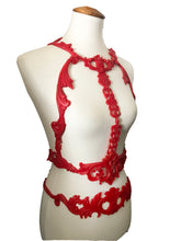 The Liquid Red 3D Handmade latex red rubber body harness set