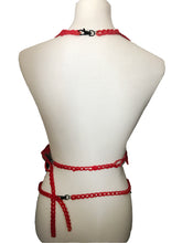 The Liquid Red 3D Handmade latex red rubber body harness set