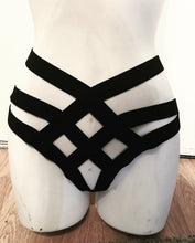 Black Stretch Harness Bottoms Cage Briefs