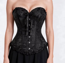 Black lace over bust corset top