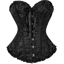 Black lace over bust corset top
