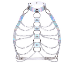 Holographic Bondage Chain Harness Bra