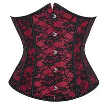 Black and red lace underbust corset top