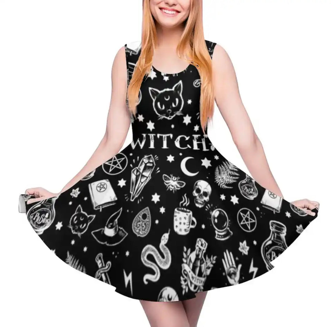 Halloween witch skull dress