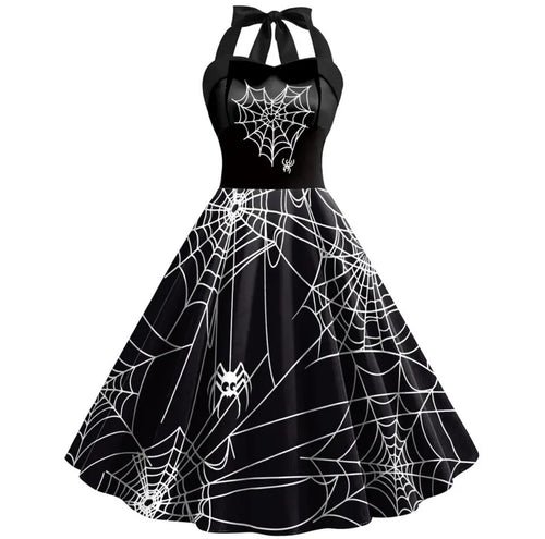 Spider web halter dress