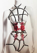 Sugar spice floral harness teddy lingerie