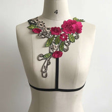 Fancy Floral Harness Cage Bra Goth Fetish Lingerie