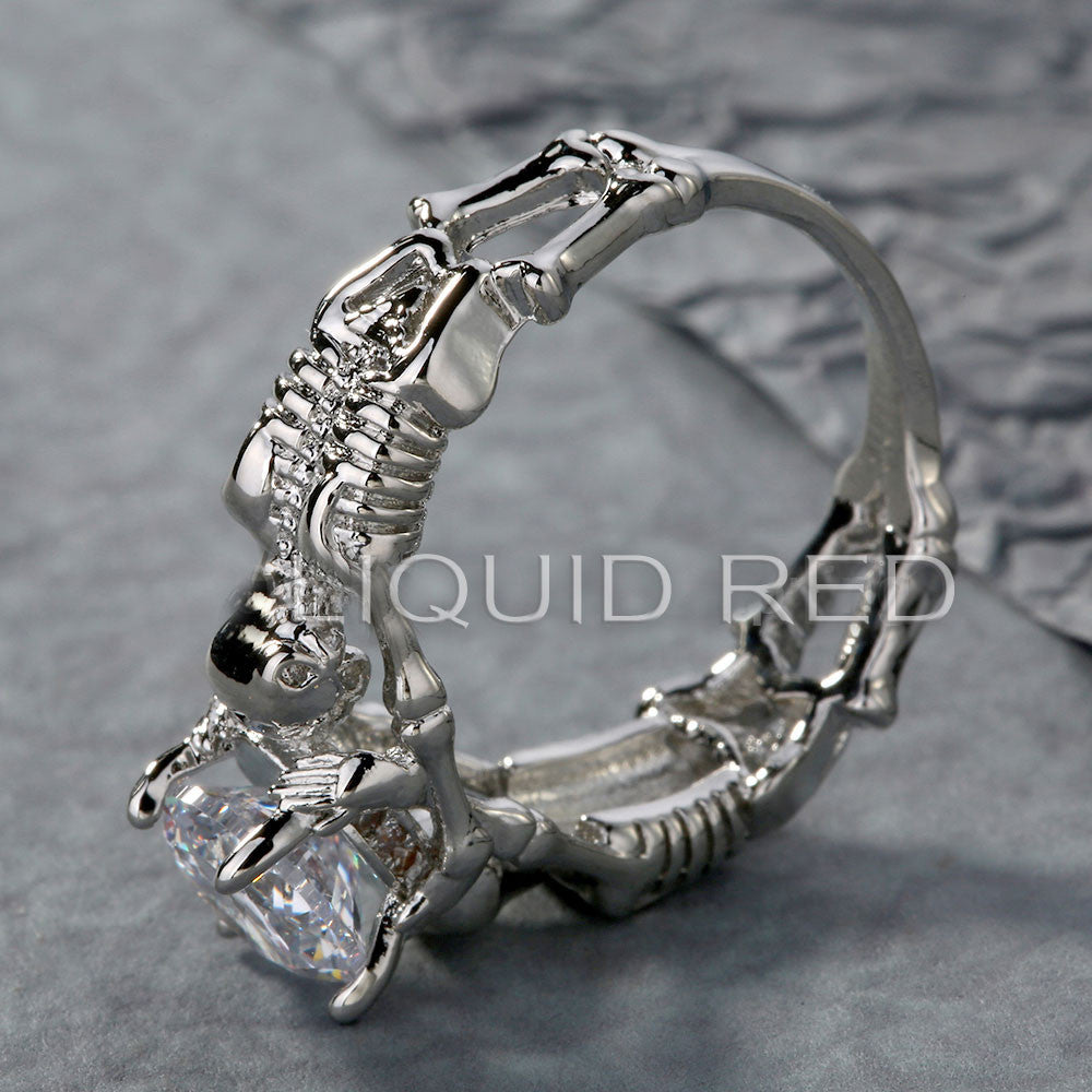 Rhinestone Skeleton Ring – liquidred