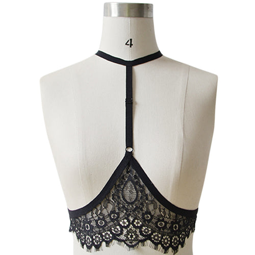 Under Lace Harness Cage Bra Goth Fetish Lingerie