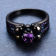 Black Rhinestone Jewel Skull Ring