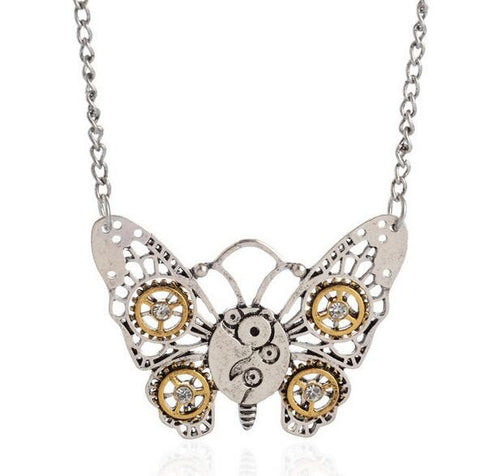 Steampunk butterfly necklace