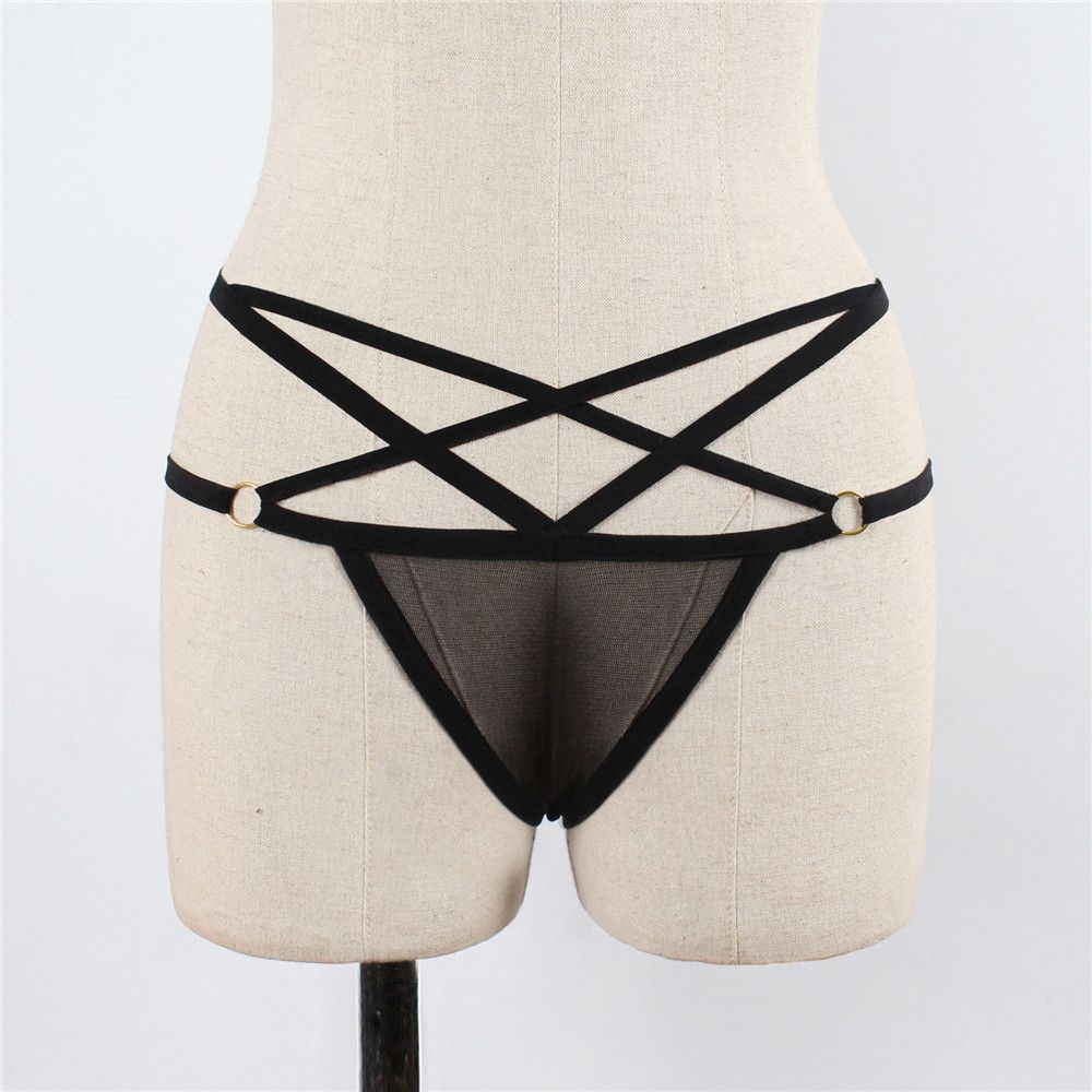Black Harness Thong Lingerie Bottoms liquidred Black Harness Thong Lingerie Bottoms liquidred