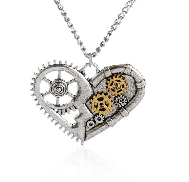 Steampunk heart necklace