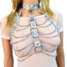 Holographic Bondage Chain Harness Bra