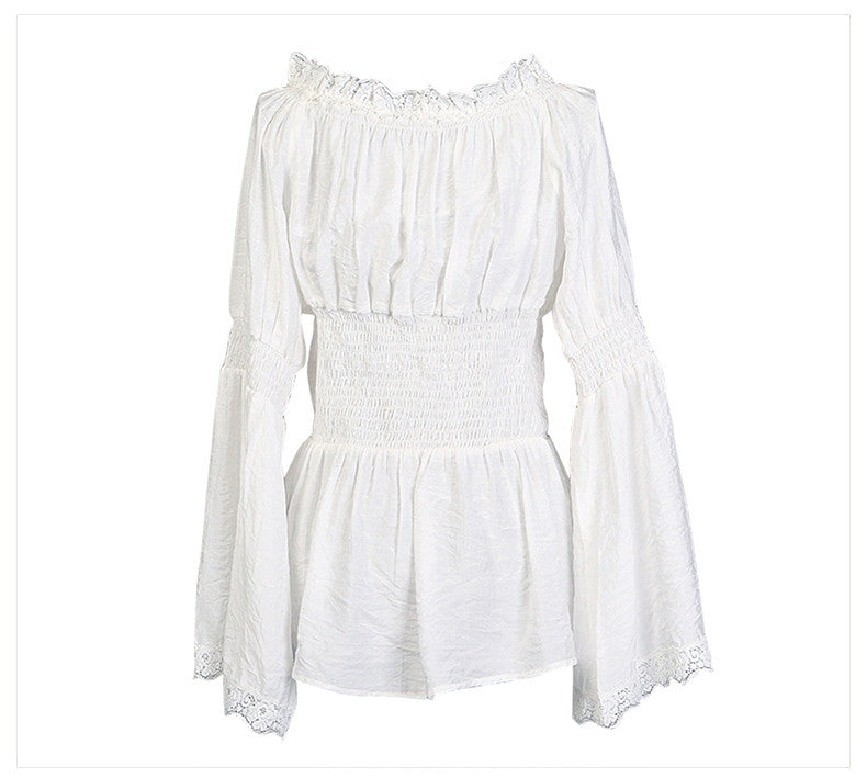 Vintage Goth / Steampunk / Pirate off the shoulder lace ruffle top ...