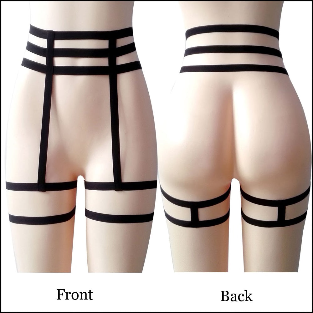 Black Stretch Harness Garter Belt Lingerie liquidred Black Stretch Harness Garter Belt Lingerie liquidred