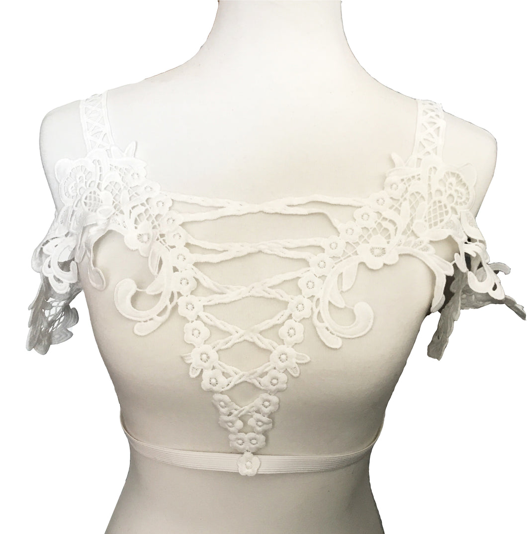 White Lace Corset Style Harness Top