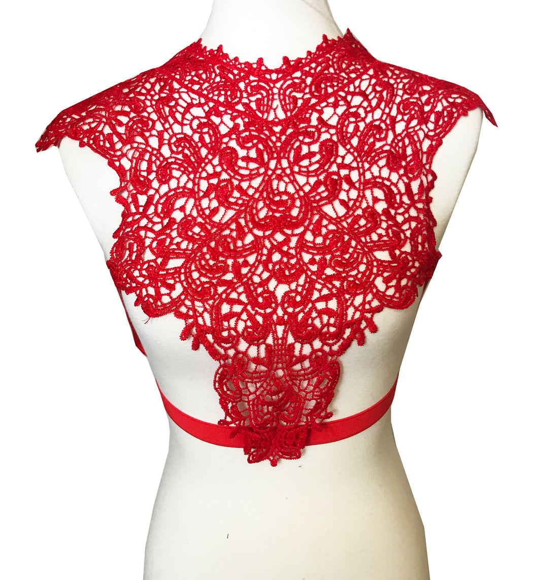 Red Lace Deluxe Cage Harness Top