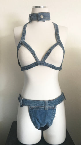 Denim Cage Harness Set