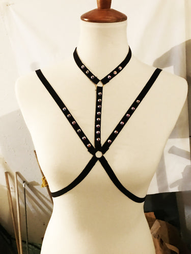 Rhinestone X Harness Top