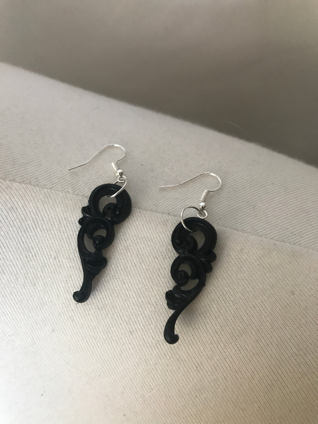 Twisted 3D Handmade latex rubber earrings