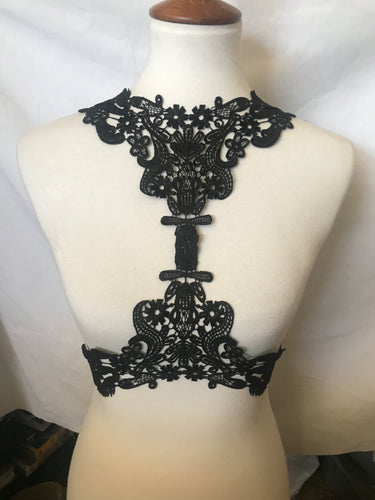 Vanessa Black Lace Harness Top