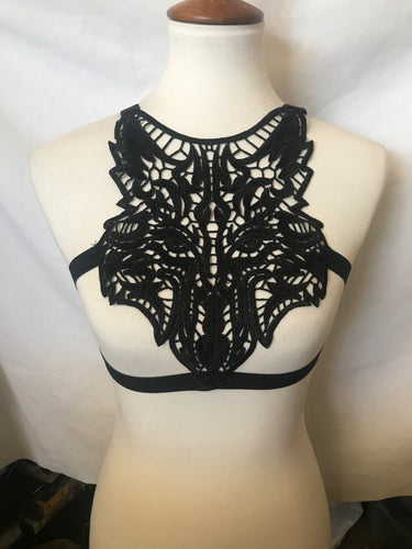 Lone Wolf Black Lace Harness Top