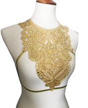 Shimmer Gold Cage Harness Top