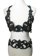 Lilith 3D Handmade latex black rubber 2 piece harness set