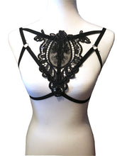 Royalty Black Lace Harness Top & Bottom Set