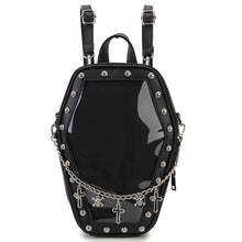 Coffin back pack purse pin bag