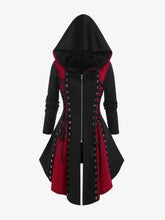 Gothic punk lace up hoodie sweater jacket