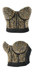 Silver Or Gold Spiked Bra Top