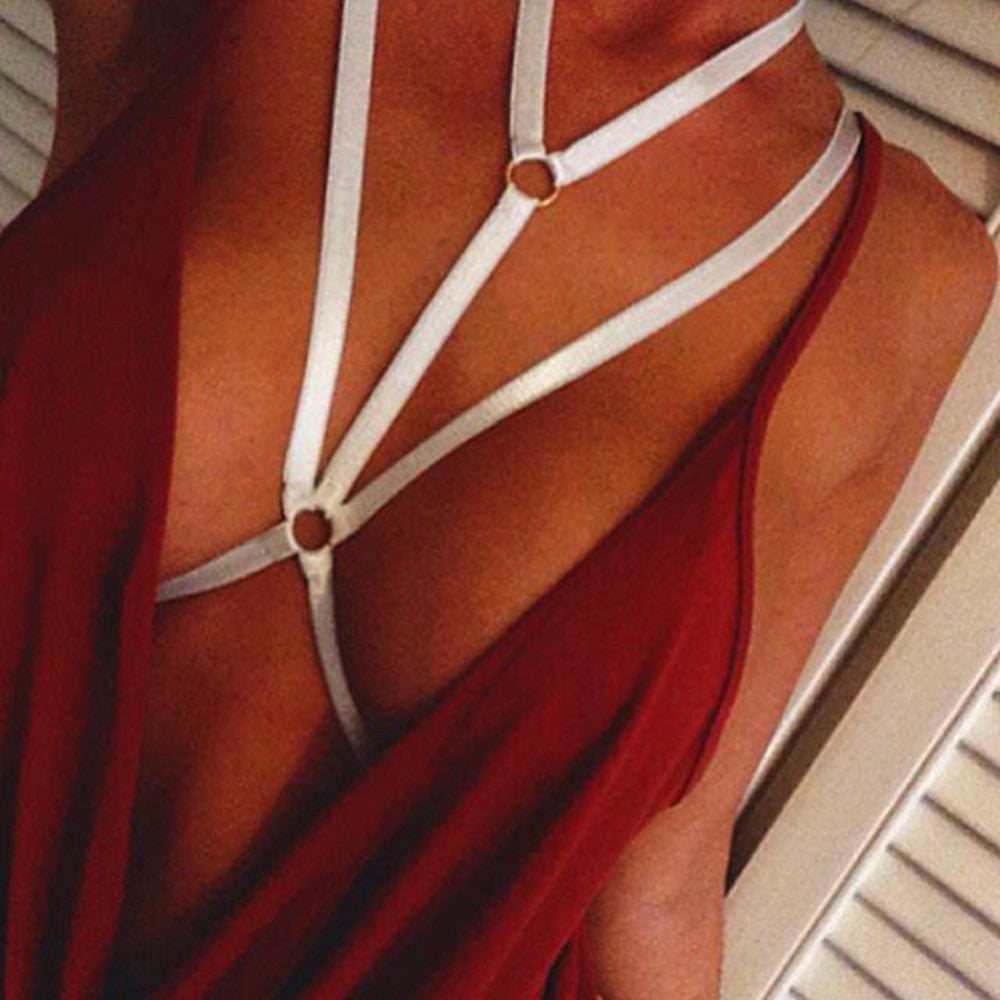 Cage Bra V Harness Goth Fetish Lingerie liquidred Cage Bra V Harness Goth Fetish Lingerie liquidred