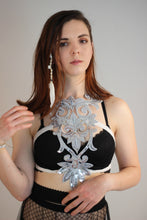 Silver Sequin Design Harness Top