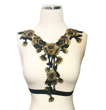 Golden Floral Cage Harness Top Gold Harness Bra