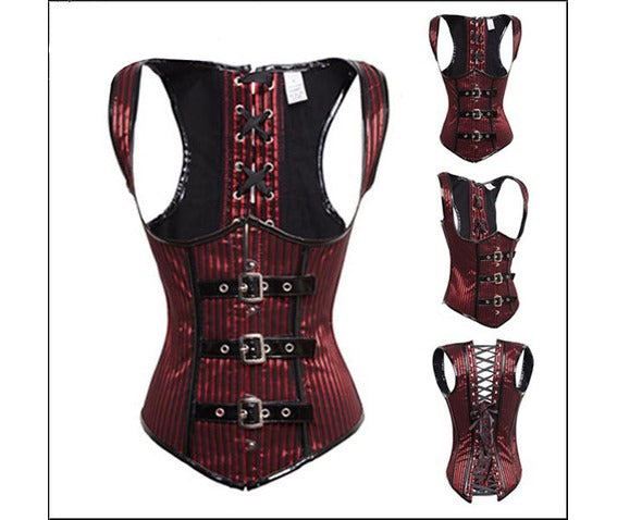 Gothic Corsets - Vintage & Steampunk Corsets Tagged black-red - Dark  Fashion Clothing