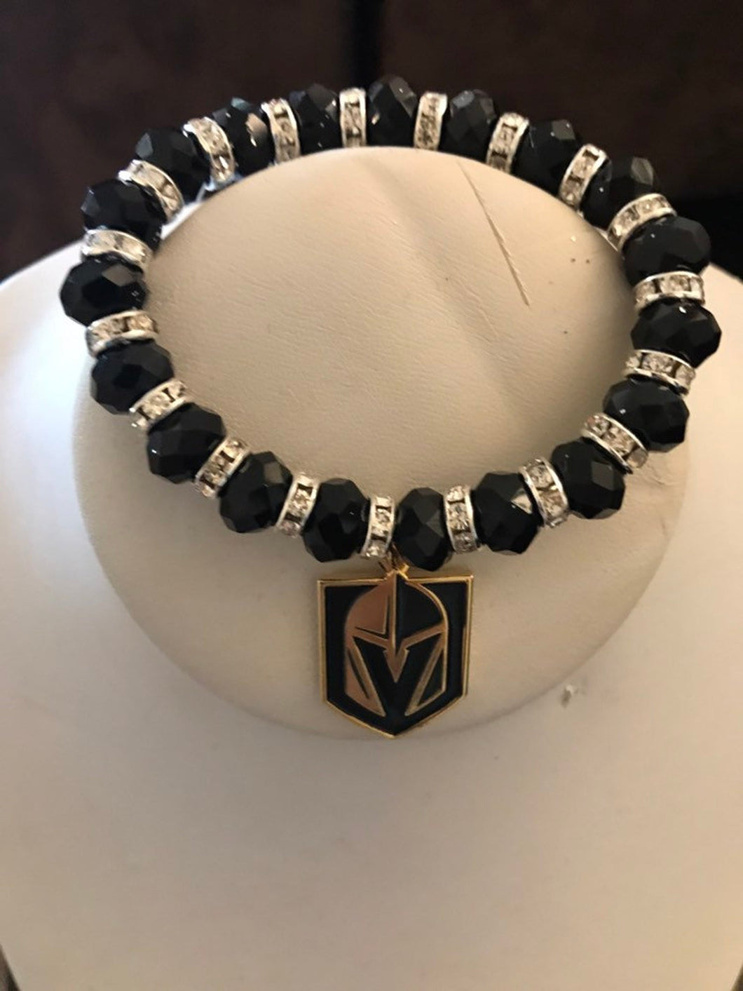 VGK Vegas Golden Knights rhinestone beaded bracelet